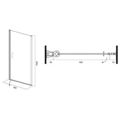 AM.PM Душевая дверь Bliss L (W53S-D90-000CT)